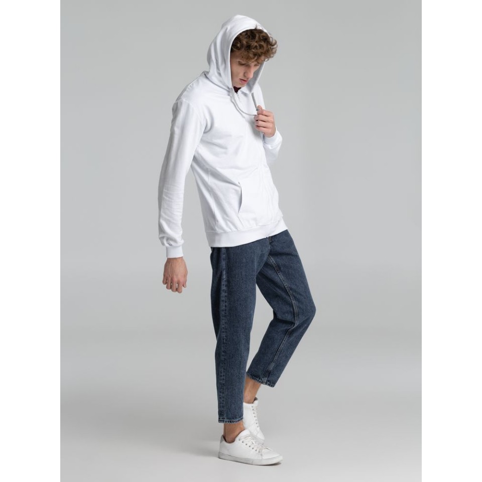 Толстовка на молнии с капюшоном Unit Siverga, белая