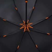 Зонт-трость Hidecolor с цветными спицами, черный с оранжевым