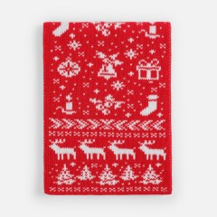 Шарф Holidale, красный с молочным