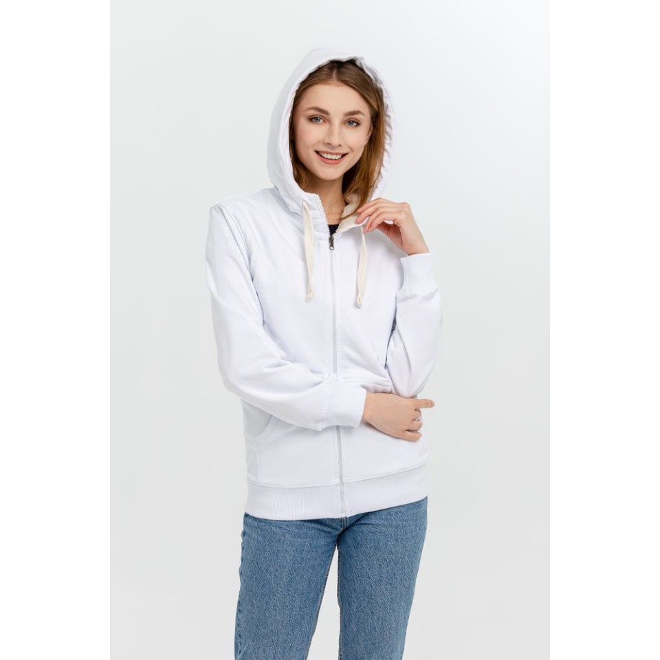 Толстовка на молнии Kulonga Sherpa, белая, L