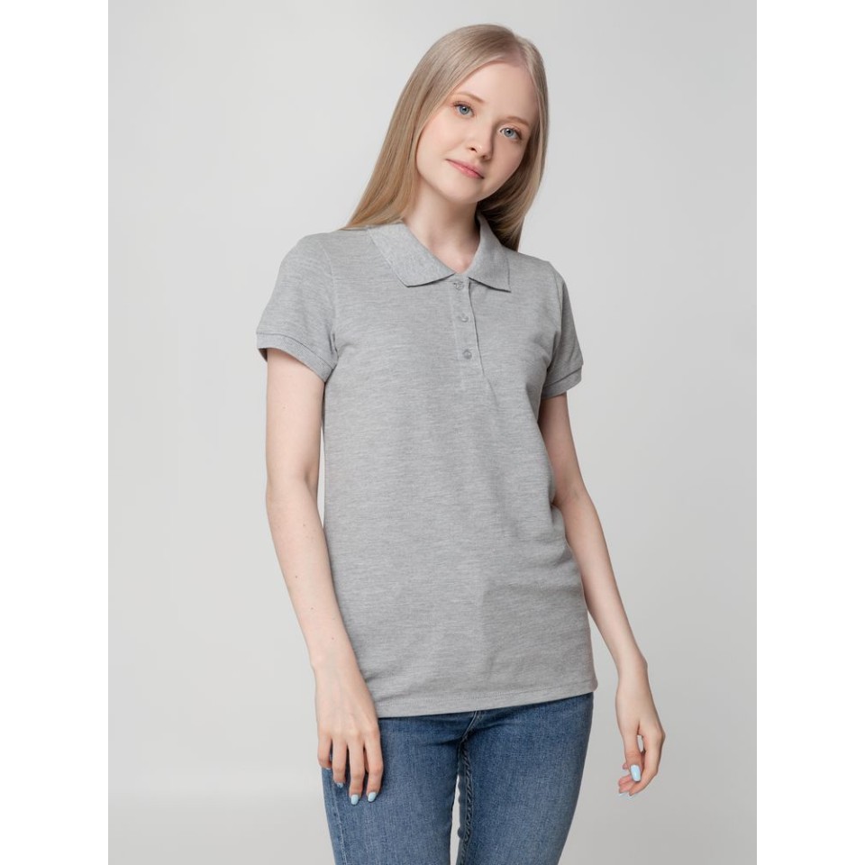 Рубашка поло женская Virma lady, серый меланж, M