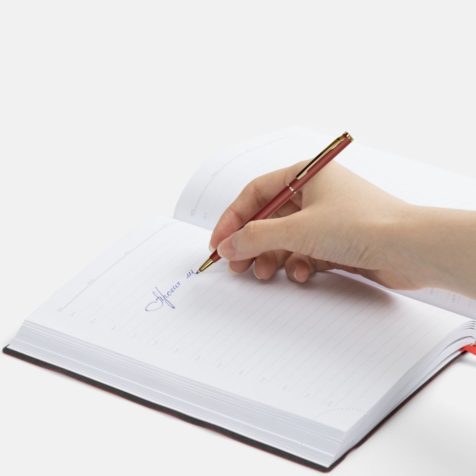 Ручка шариковая Hotel Gold, ver.2, матовая бордовая