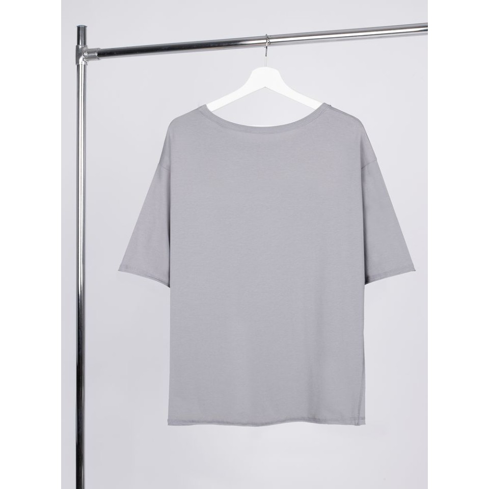 Футболка оверсайз унисекс Vozduh, светло-серая, размер XS/S