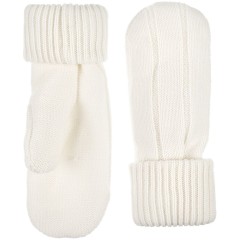 Варежки Knit Beat, белые (молочные), размер L/XL