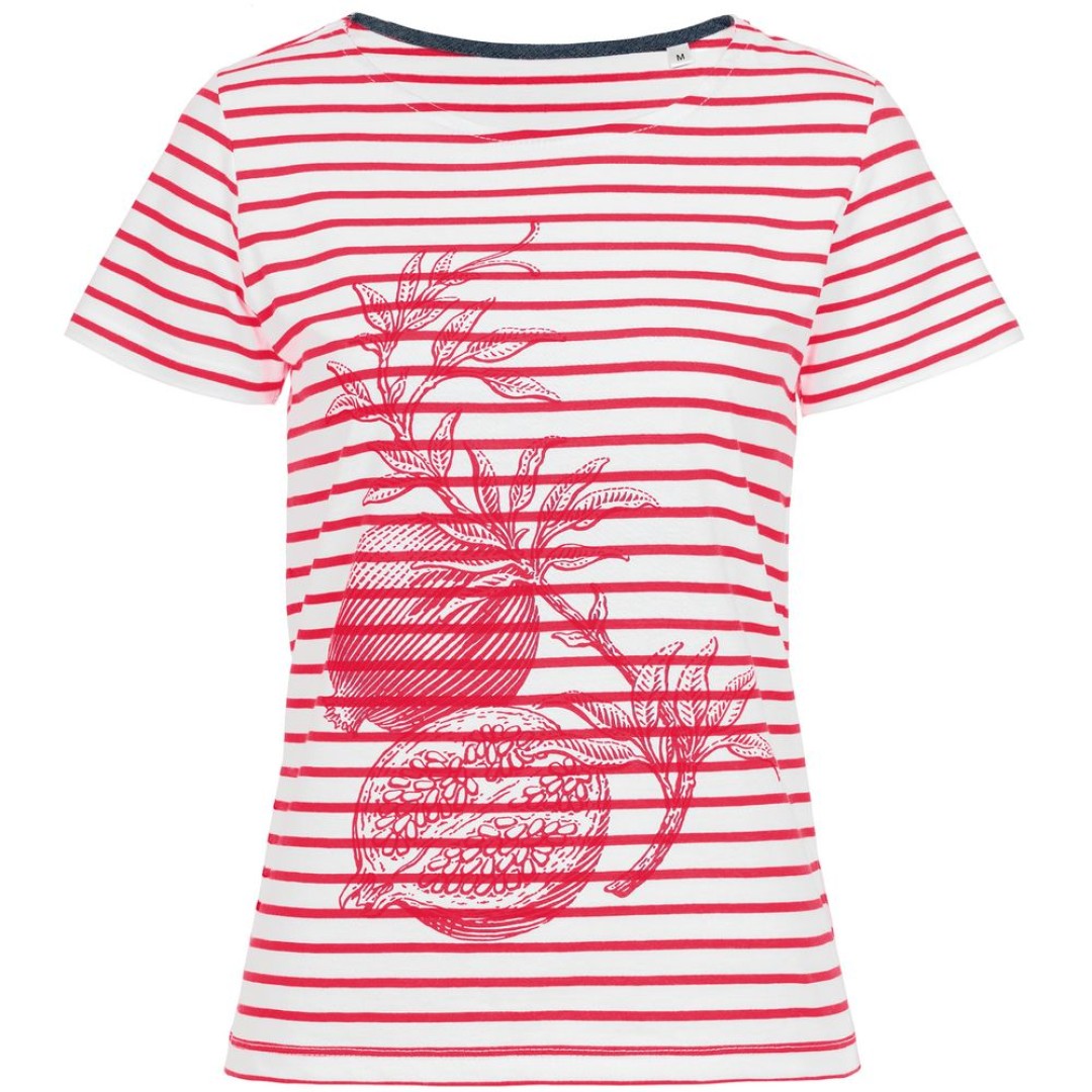 Футболка женская Grand Granat New, белая с красным, XS