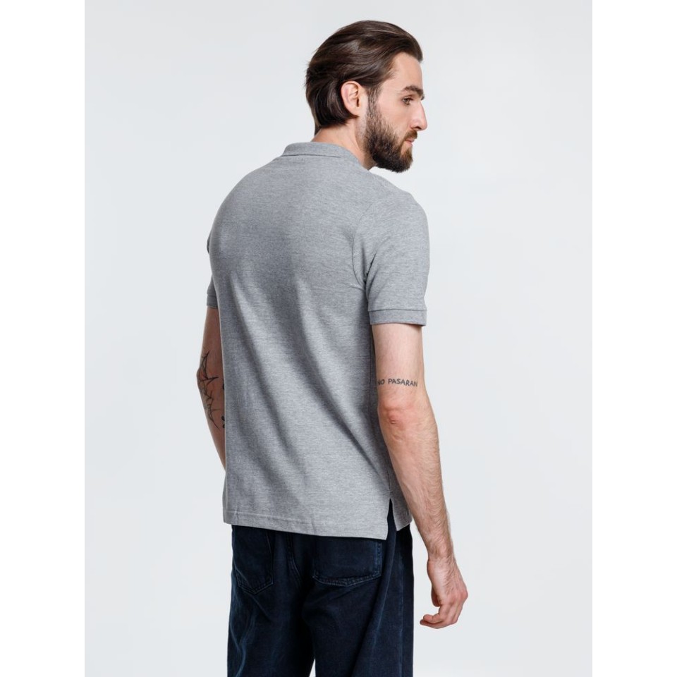 Рубашка поло мужская Adam, серый меланж, размер M