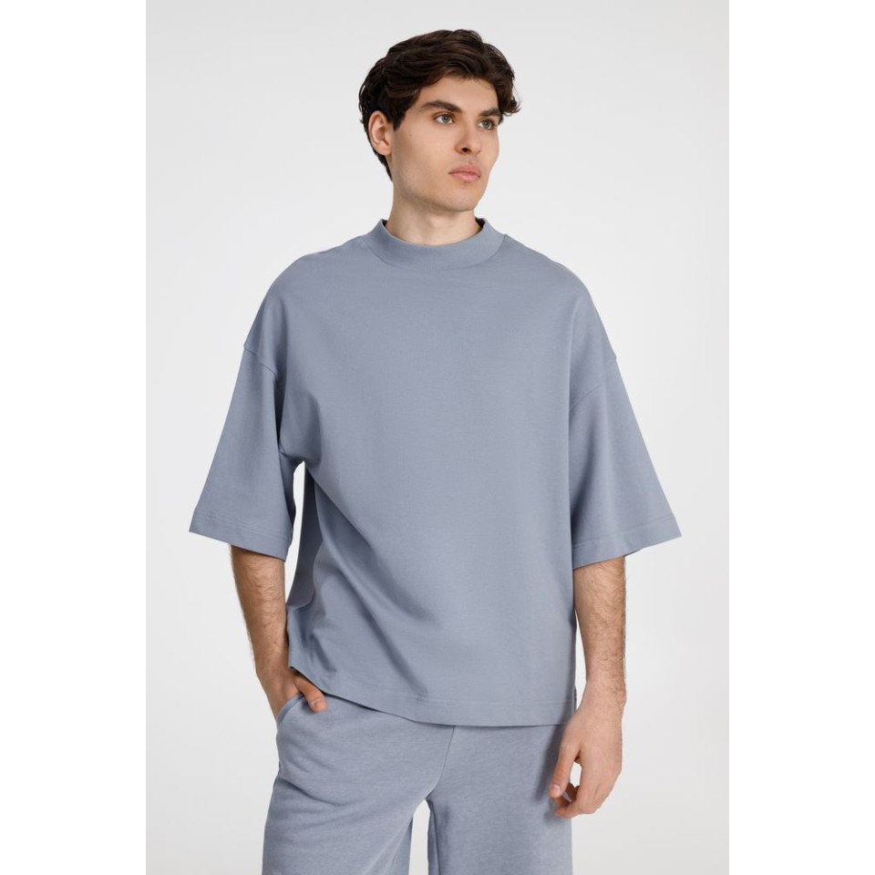 Футболка оверсайз унисекс T9, серая, размер XS/S