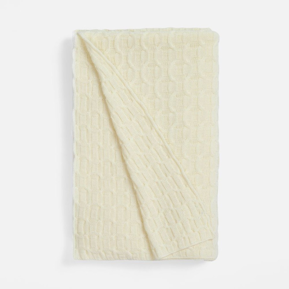 Плед Braidera, белый (молочный)