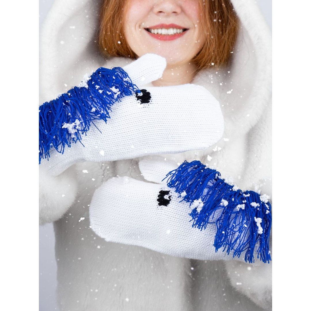 Варежки «Игогошки», с синей гривой