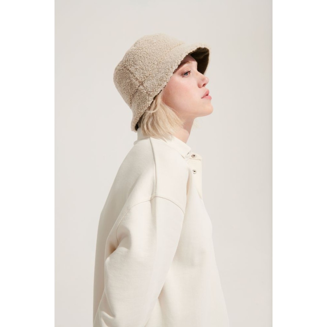 Панама Bucket двусторонняя, темно-серая с бежевым, размер S/M