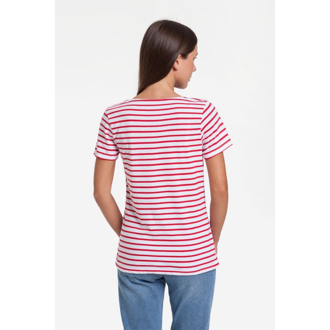 Футболка женская Grand Granat New, белая с красным, XS