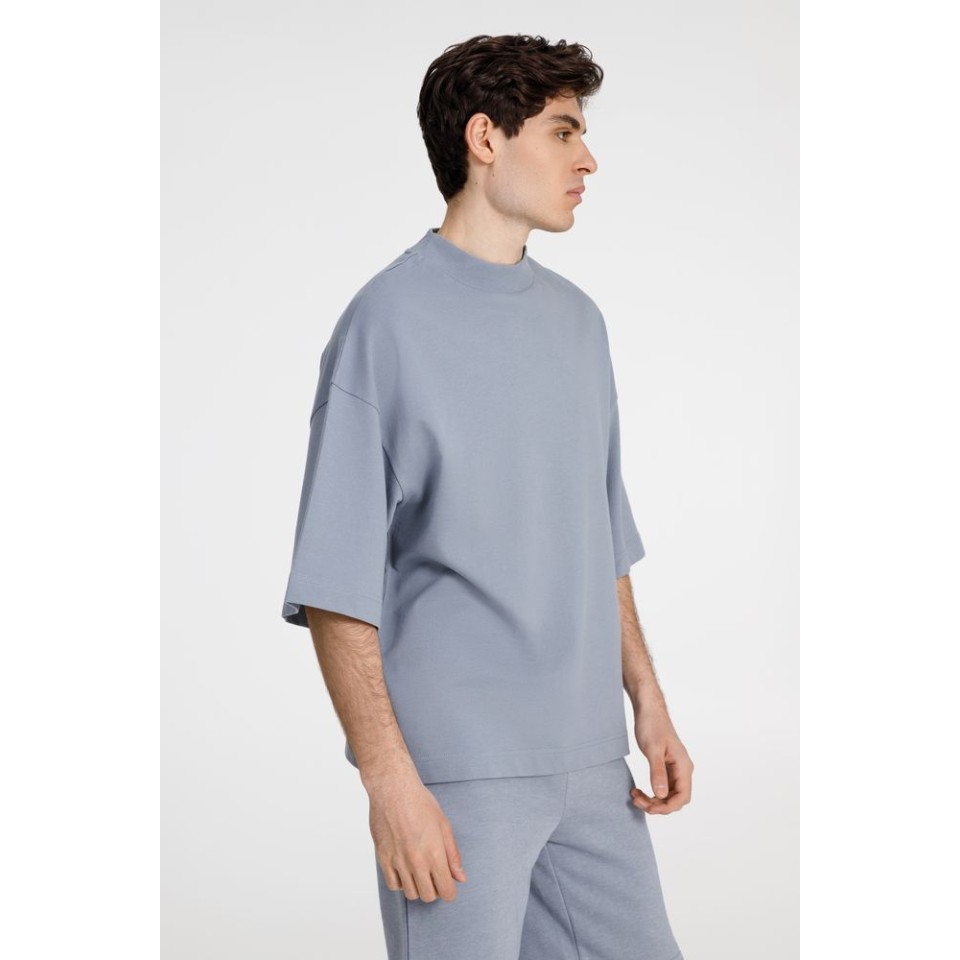 Футболка оверсайз унисекс T9, серая, размер XS/S