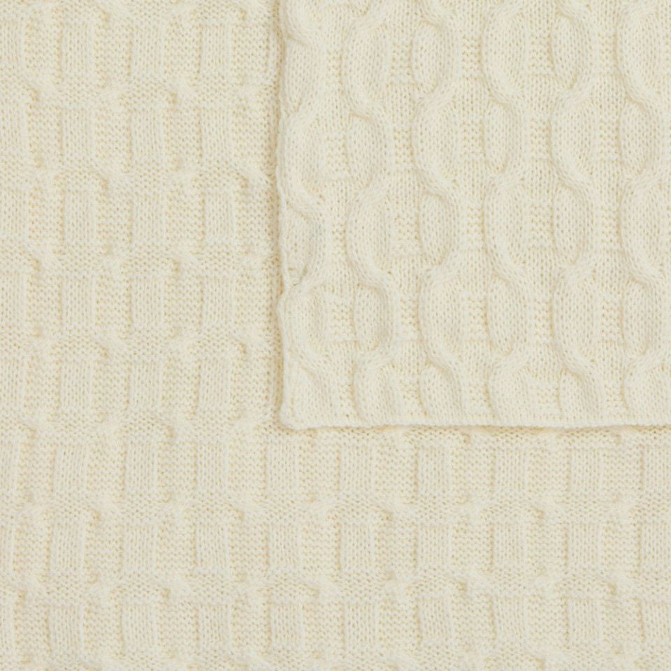 Плед Braidera, белый (молочный)