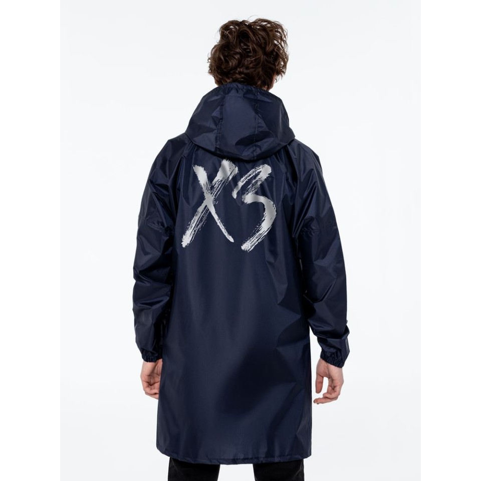 Дождевик «ХЗ», темно-синий с серебристым, S