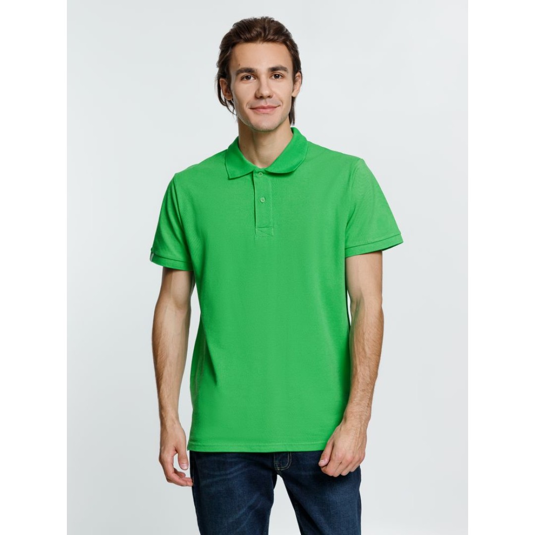 Рубашка поло мужская Virma Premium, зеленое яблоко, размер L
