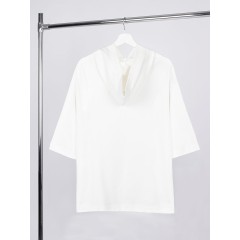 Футболка оверсайз унисекс с капюшоном Neofit, молочно-белая, размер XS/S