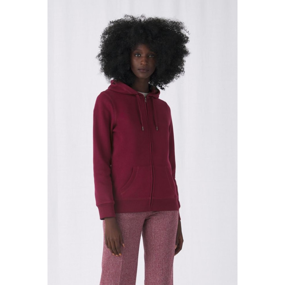 Толстовка на молнии с капюшоном женская Queen, темно-серая