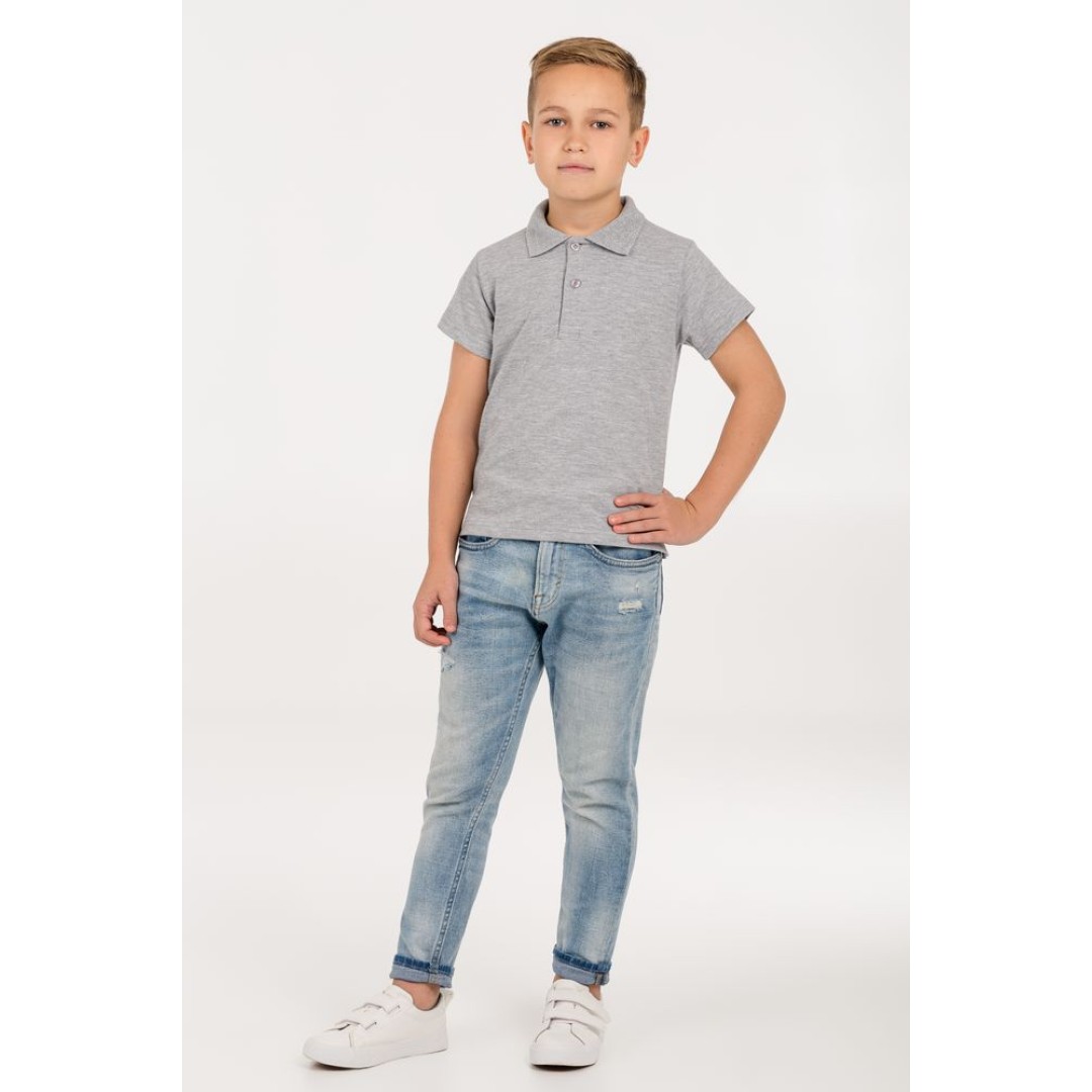 Рубашка поло детская Virma Kids серый меланж, 6 лет