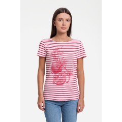 Футболка женская Grand Granat New, белая с красным, XS