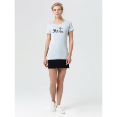 Футболка женская Hate-Love, голубая, S