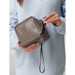 Дорожная косметичка Cubo, серая с логотипом