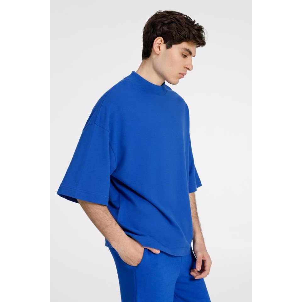 Футболка оверсайз унисекс T9, синяя, размер XS/S