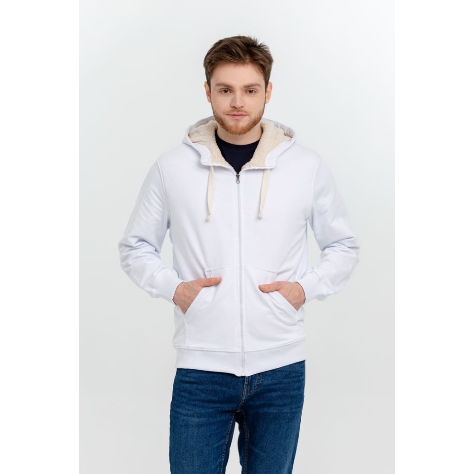 Толстовка на молнии Kulonga Sherpa, белая, L