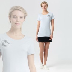 Футболка женская «Женщина хорошеет», голубая, S