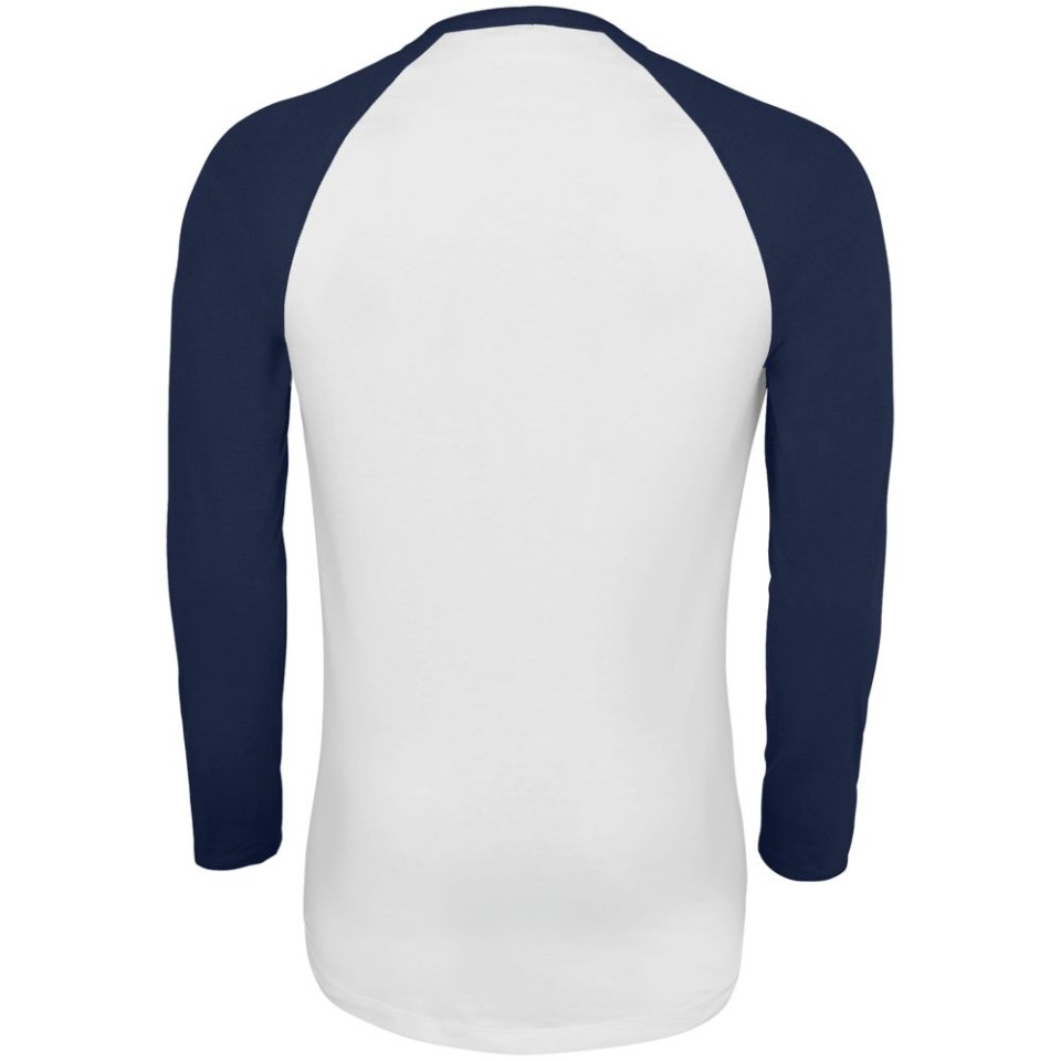 Футболка мужская с длинным рукавом Funky LSL белая с темно-синим, 3XL