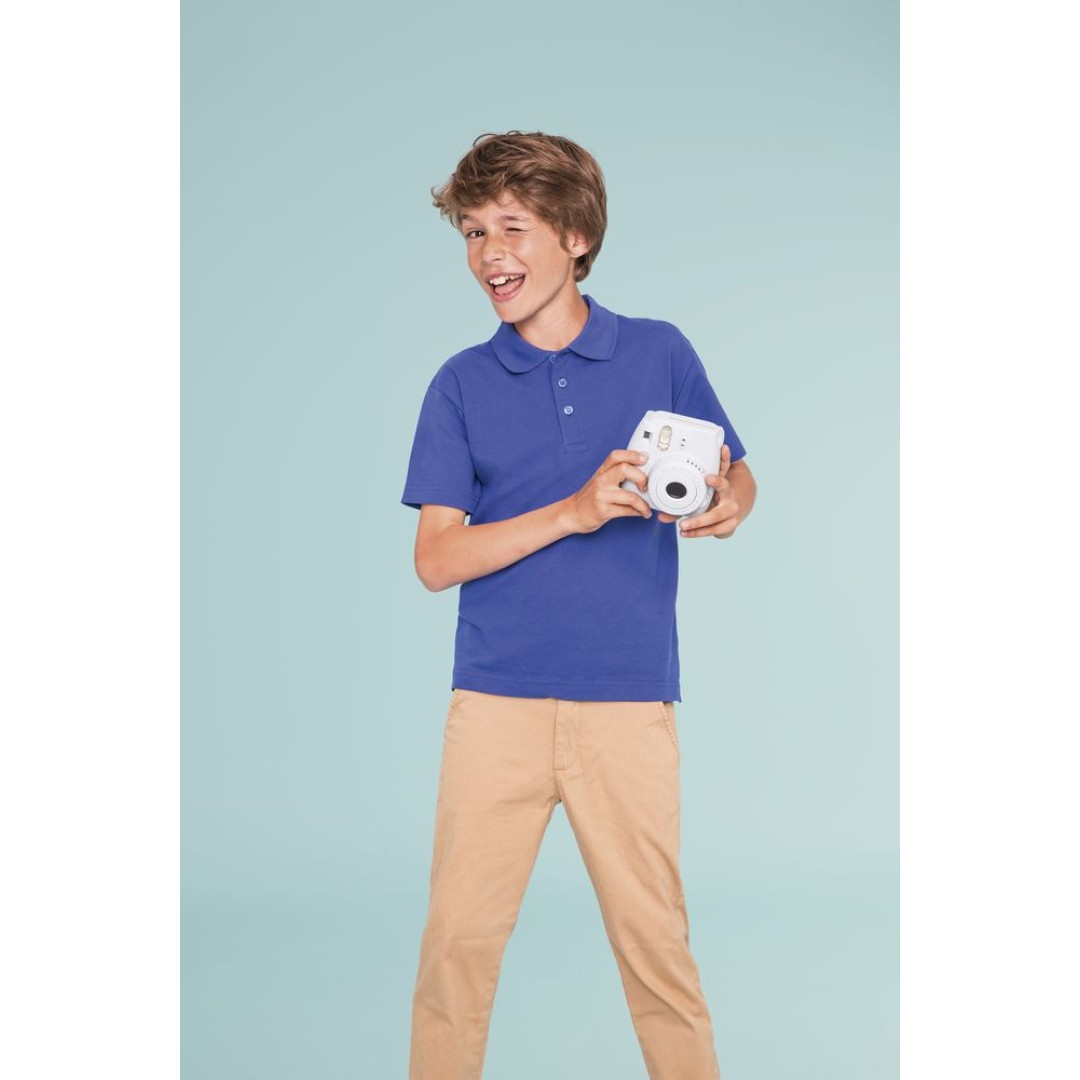 Рубашка поло детская Summer II Kids, ярко-синяя, на рост 142-152 см