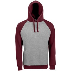 Толстовка унисекс Seattle серый меланж/бордовый, 3XL