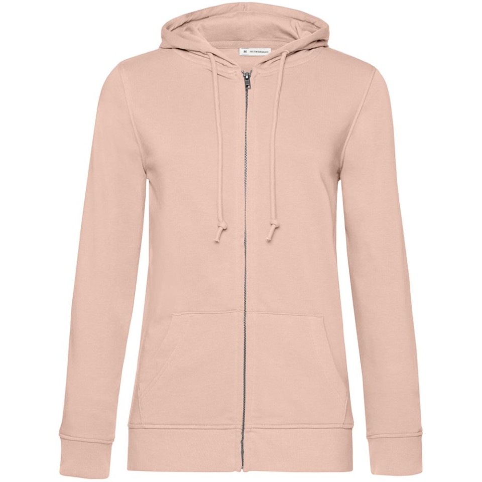 Толстовка на молнии с капюшоном женская BNC Inspire (Organic), розовая, L