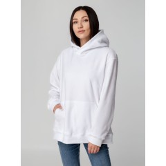 Худи флисовое унисекс Manakin, белое, размер XS/S