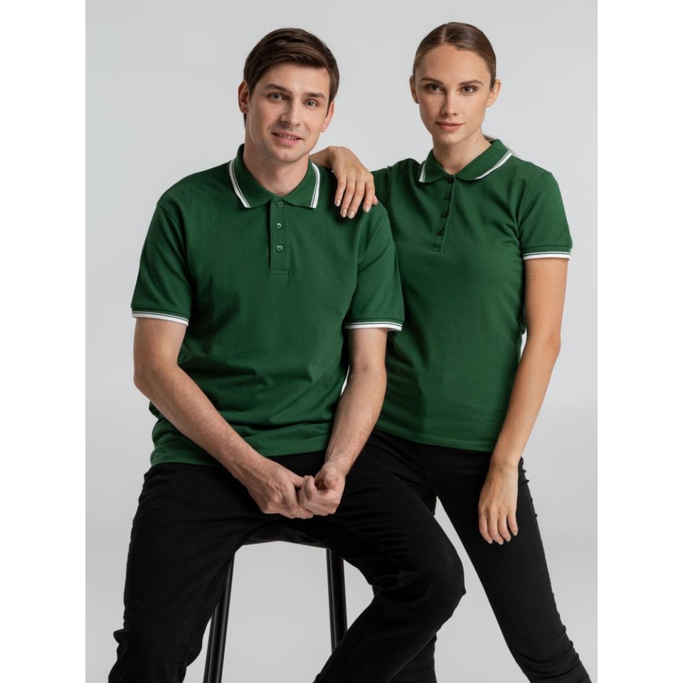 Рубашка поло женская Practice women 270 зеленая с белым, L