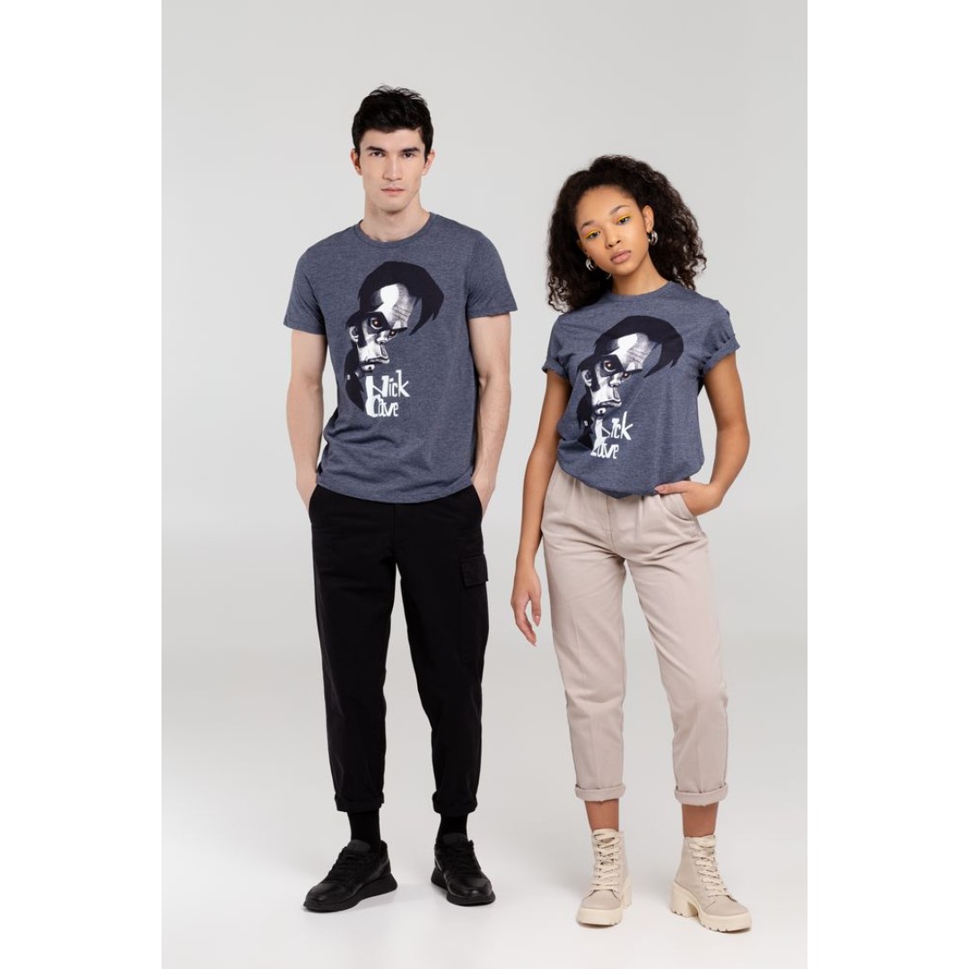 Футболка «Меламед. Nick Cave», темно-синий меланж, S