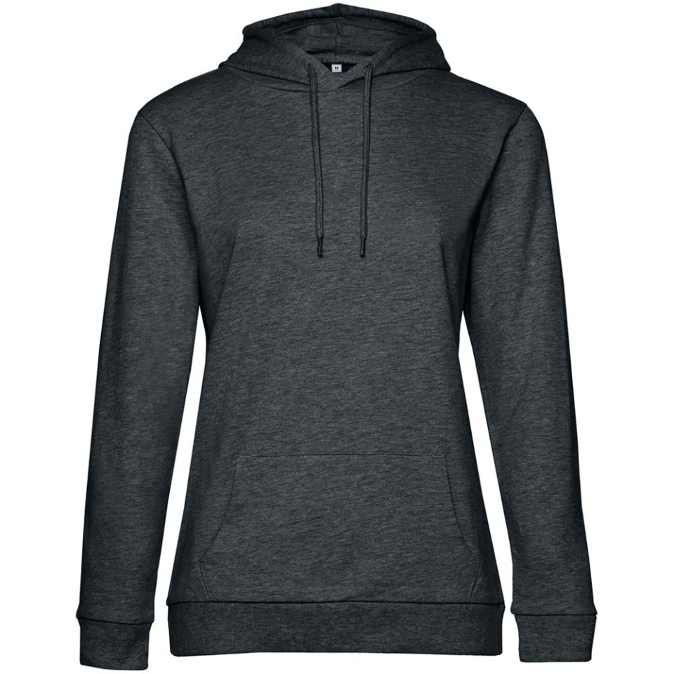Толстовка с капюшоном женская Hoodie, серый меланж (антрацит), L