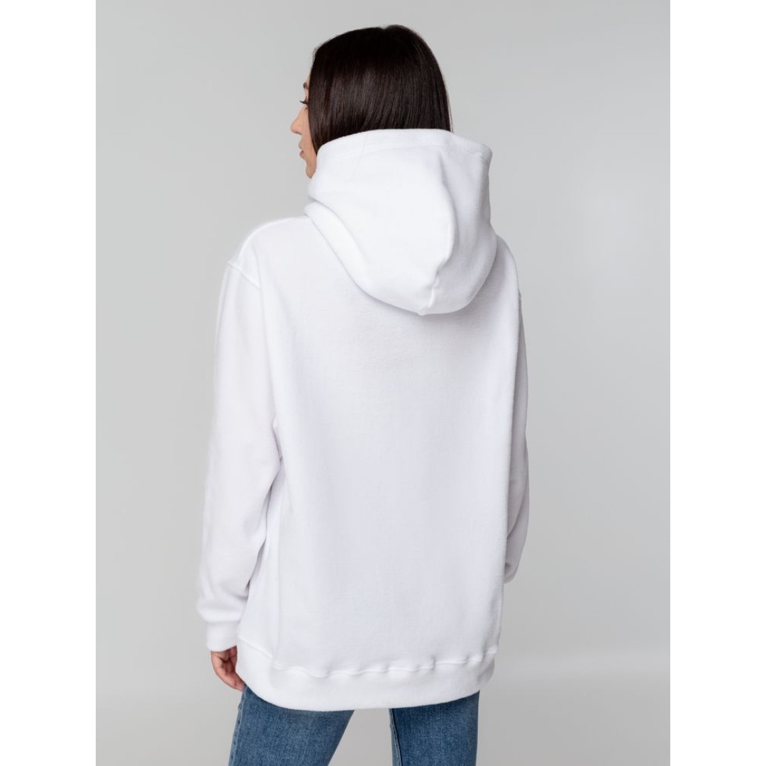 Худи флисовое унисекс Manakin, белое, размер XS/S