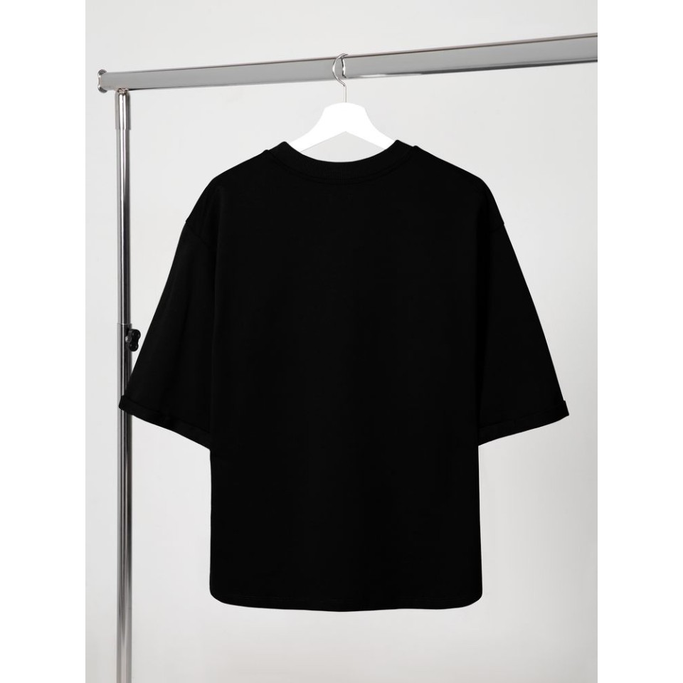 Футболка оверсайз унисекс Kosmos 2.0, черная, размер XS/S