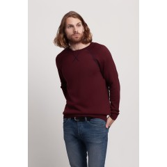 Джемпер Stitch с контрастной отделкой, бордовый с синим, S