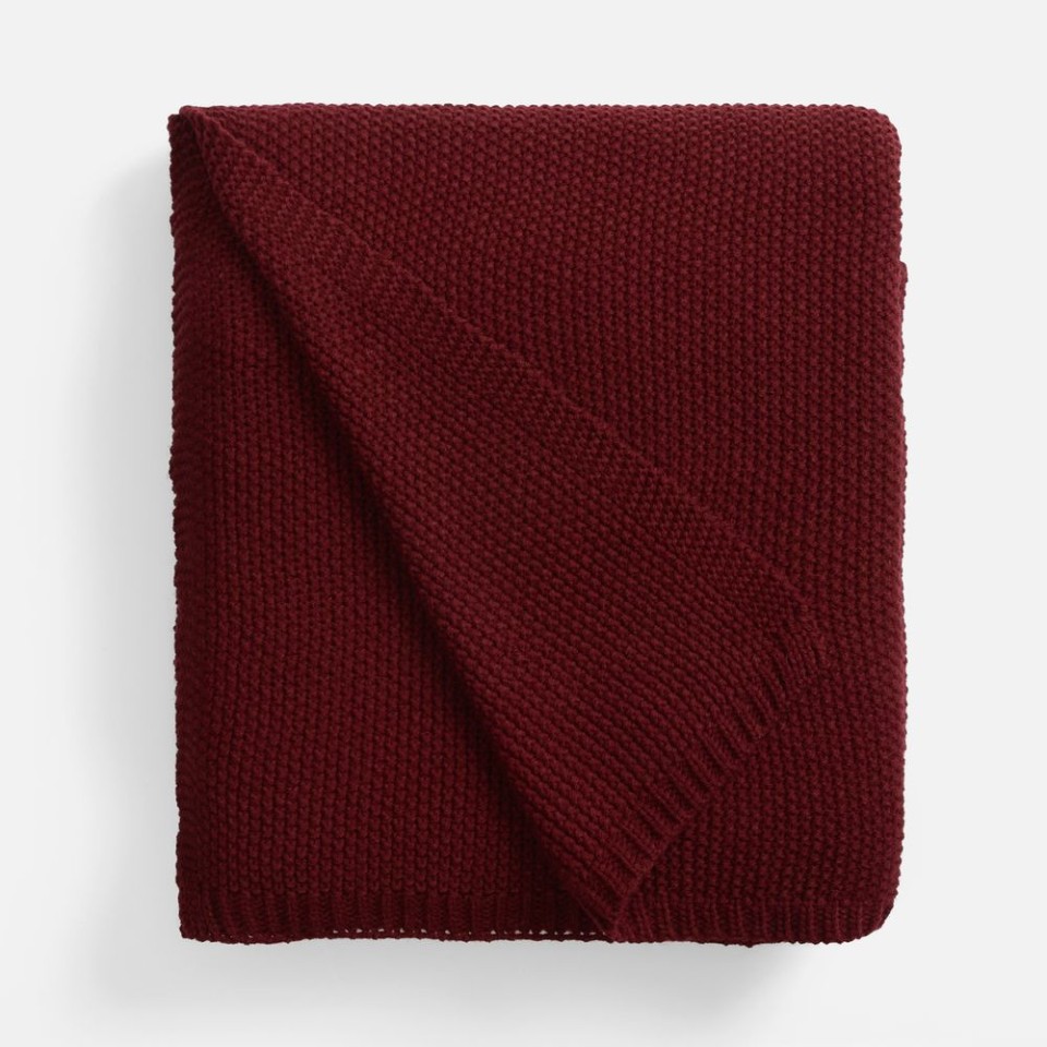 Плед Longview, темно-красный (винный)