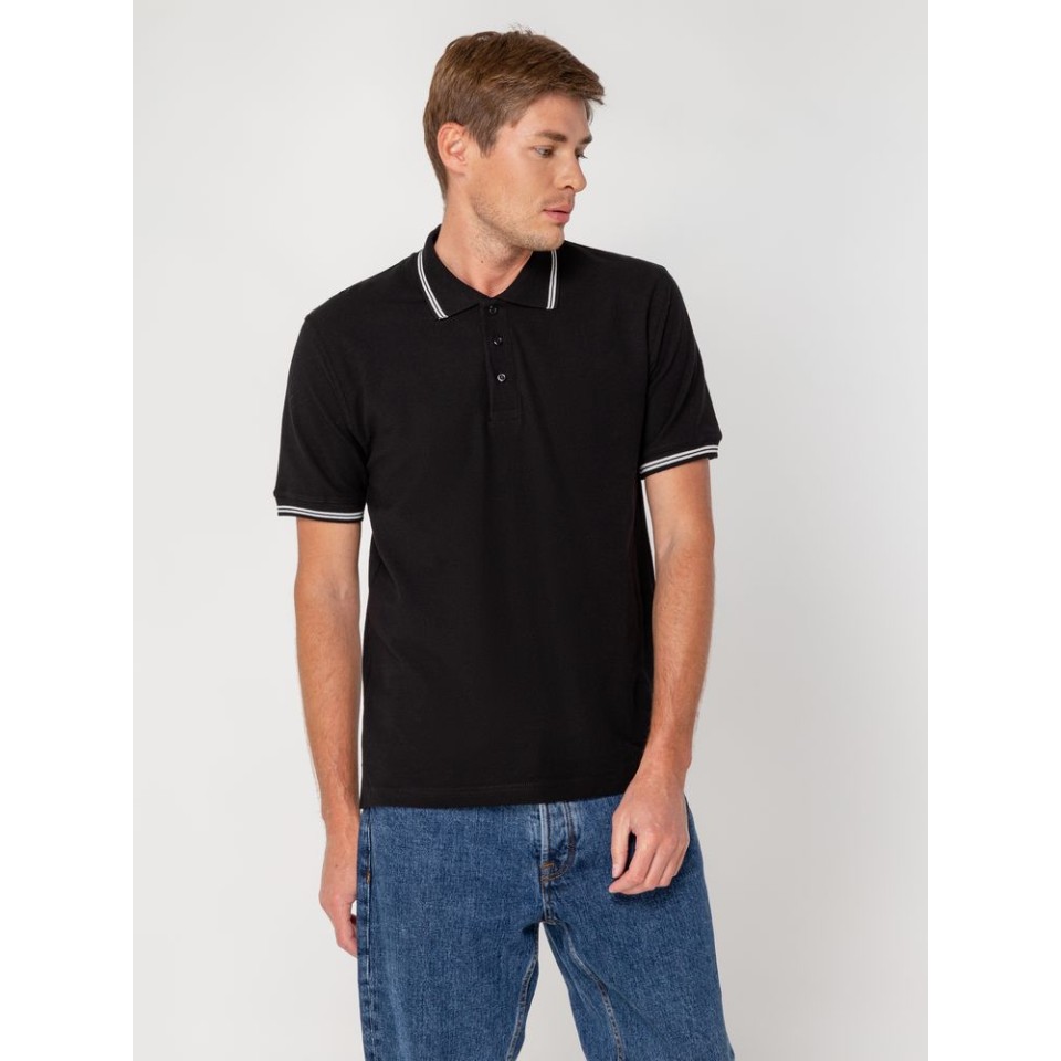 Рубашка поло Virma Stripes, черная, L