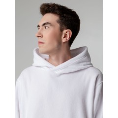 Худи флисовое унисекс Manakin, белое, размер XS/S