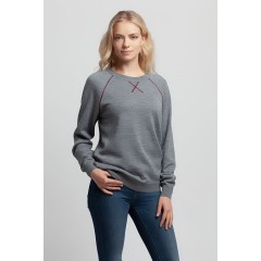 Джемпер Stitch с контрастной отделкой, серый с бордовым, S