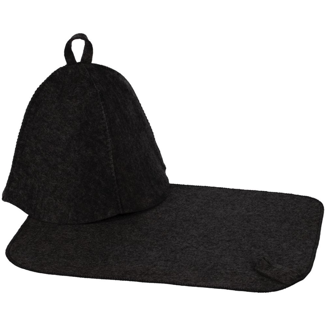 Набор для бани Heat Off с ковриком, черный