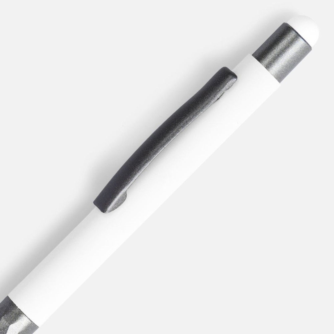 Ручка шариковая Digit Soft Touch со стилусом, белая