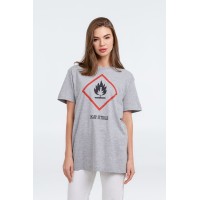 Футболка «Жар-птица», серый меланж, S