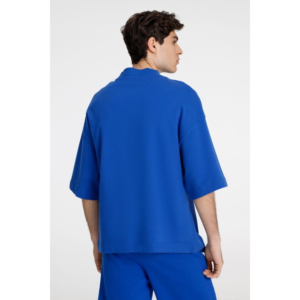 Футболка оверсайз унисекс T9, синяя, размер XS/S