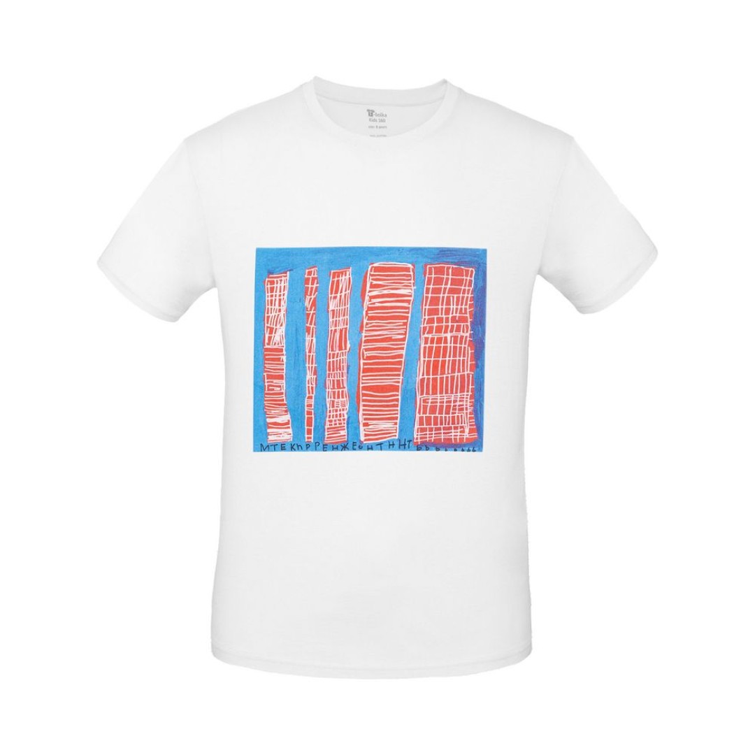 Футболка детская «Небоскребы», белая, 5/6