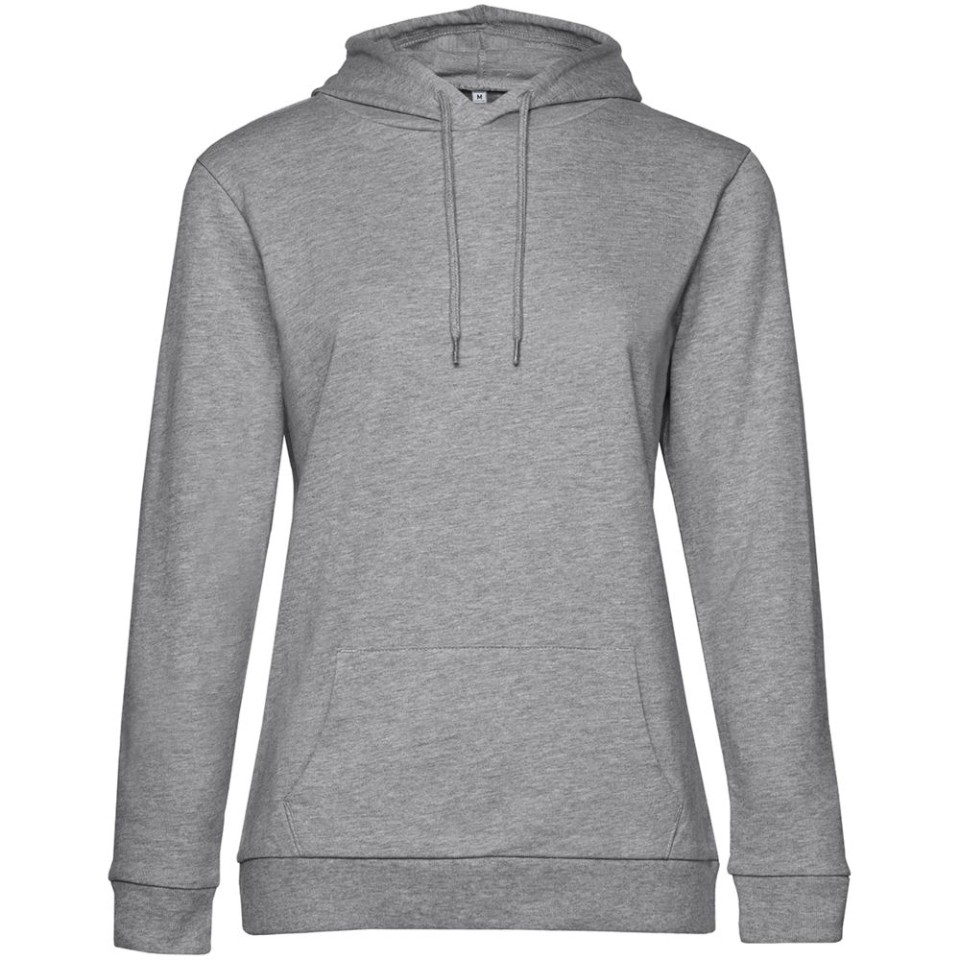 Толстовка с капюшоном женская Hoodie, серый меланж, L