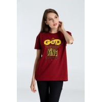 Футболка A God is High, гранатово-красная, S